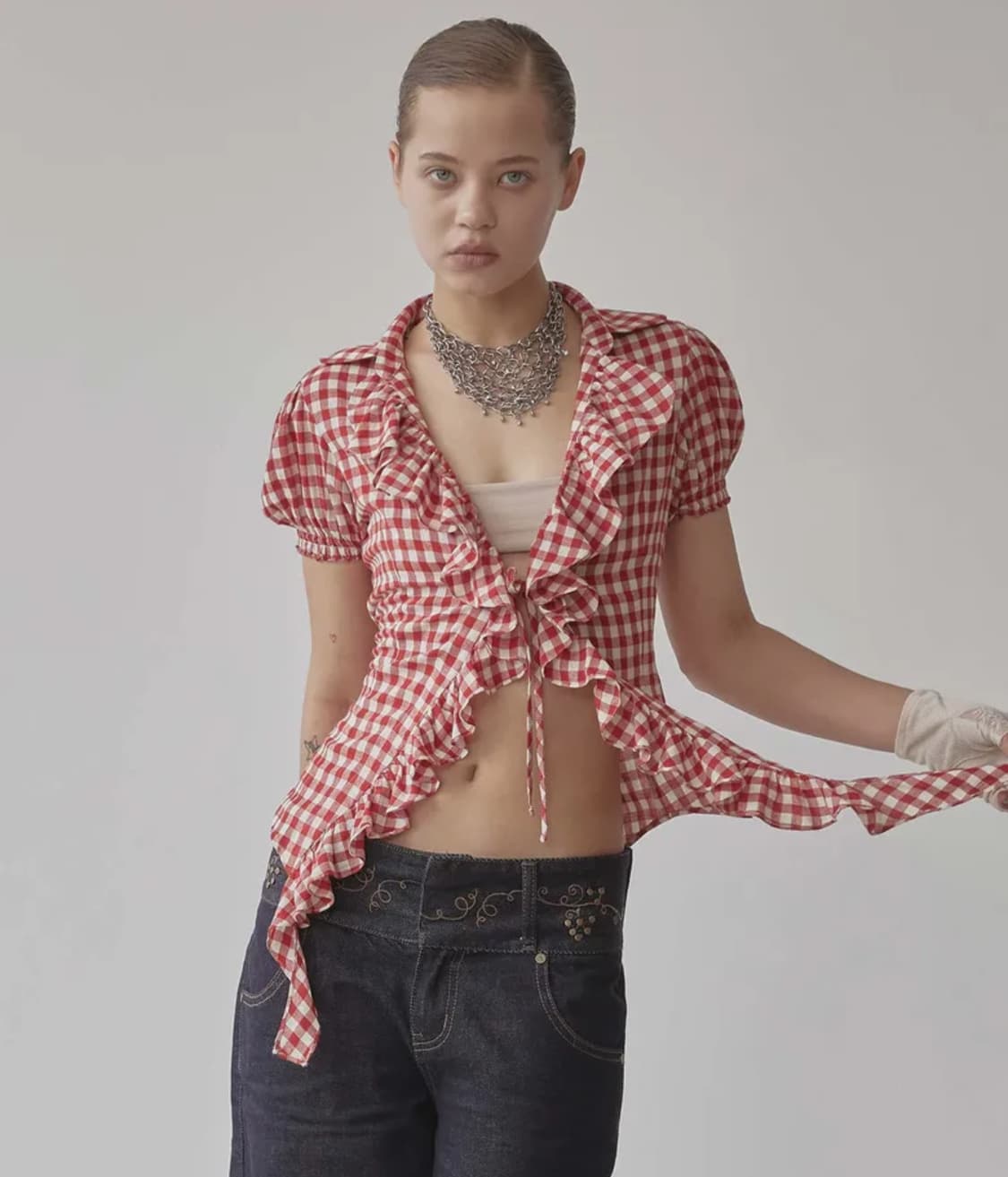 Sculptor cottage blouse red 상품이미지3