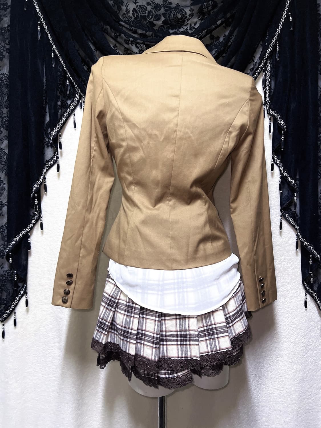 잉그니 라떼갸루 로맨틱 블라우스 로걀탑 모카브라운 블레이저 자켓 코디셋 상품이미지5