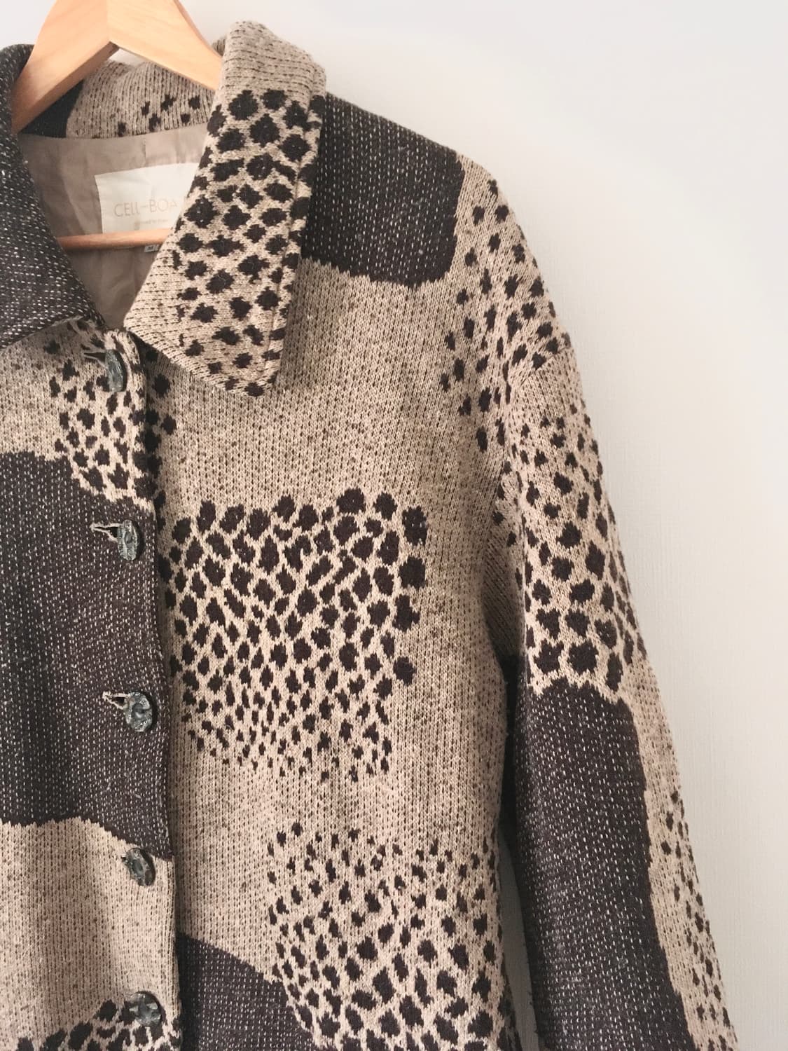 Animal pattern wool knit jacket 상품이미지5