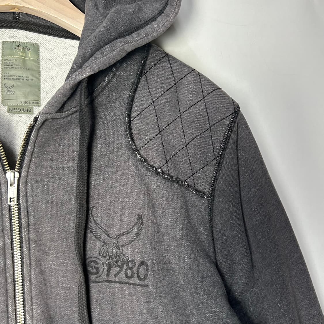 [STUSSY] 스투시 퀼팅 숄더 패치워크 후드집업 상품이미지7