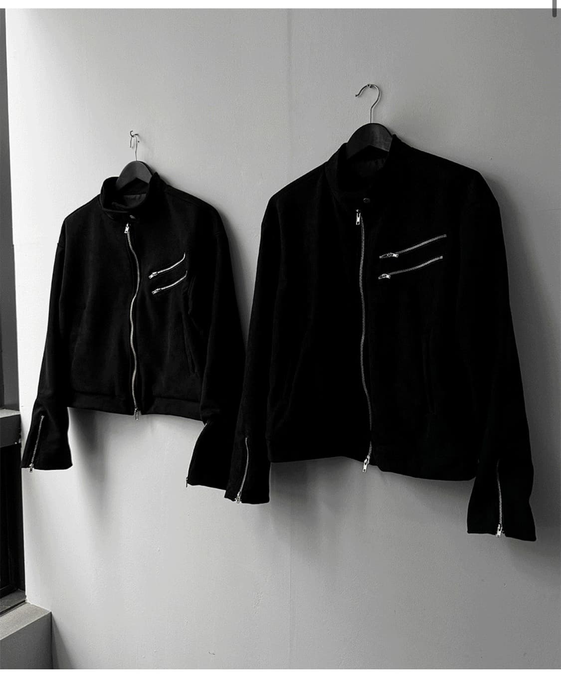 코시하루 더츠비 더블 지퍼 트위드 스웨이드 바이커 자켓 상품이미지1