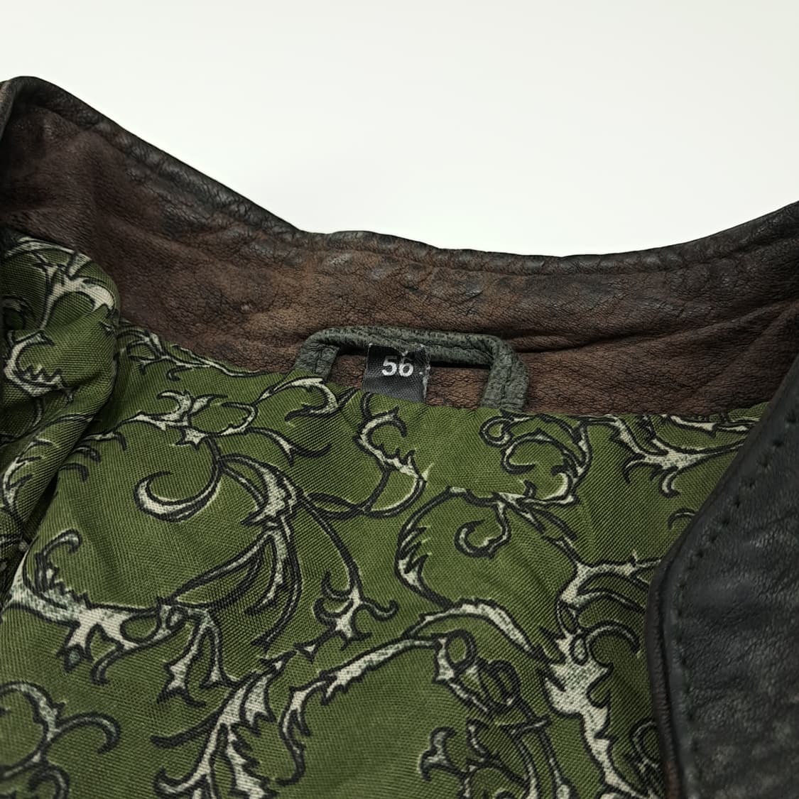 CL333 XL 크루거 80s 독일판 가죽 트라흐텐 그린 자켓 상품이미지3