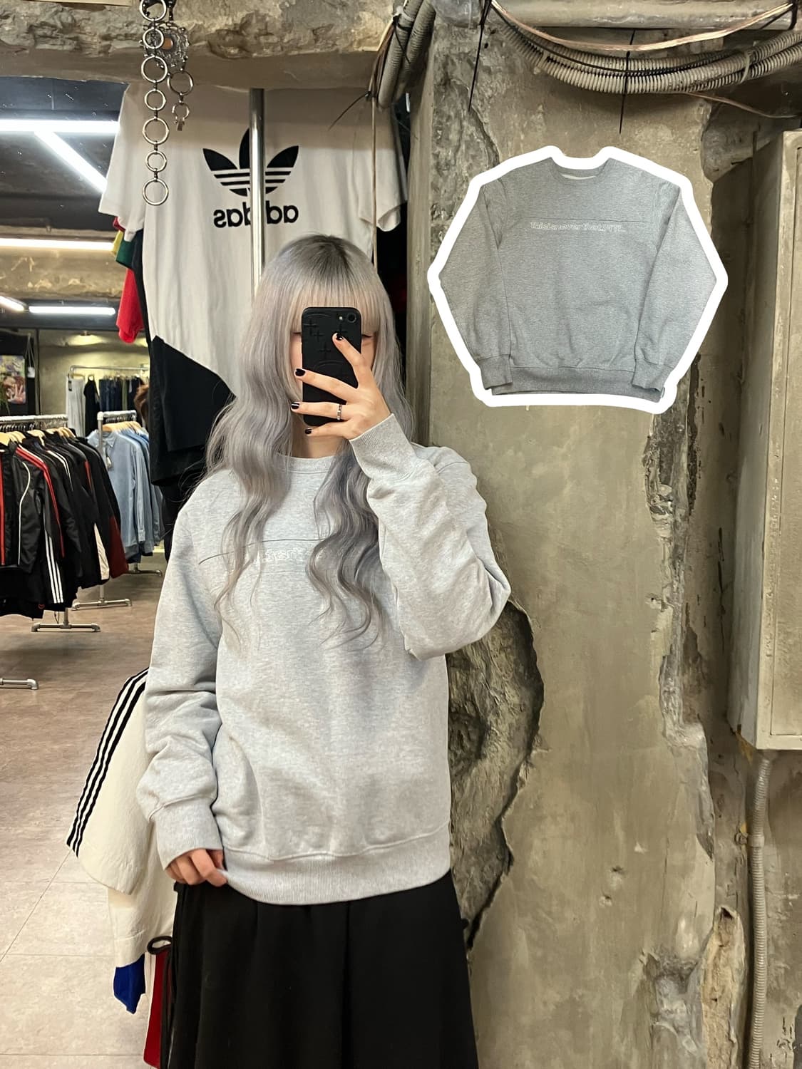 디스이즈네버댓 맨투맨 그레이 S #csz2601 상품이미지1