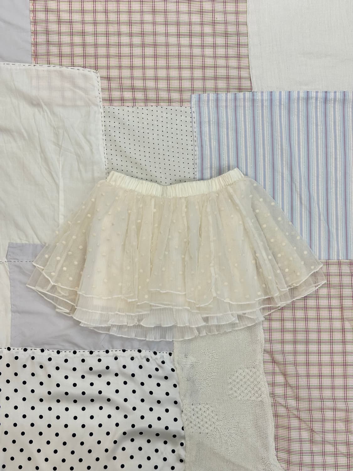도트 레이스 레이어드 스커트  상품이미지6