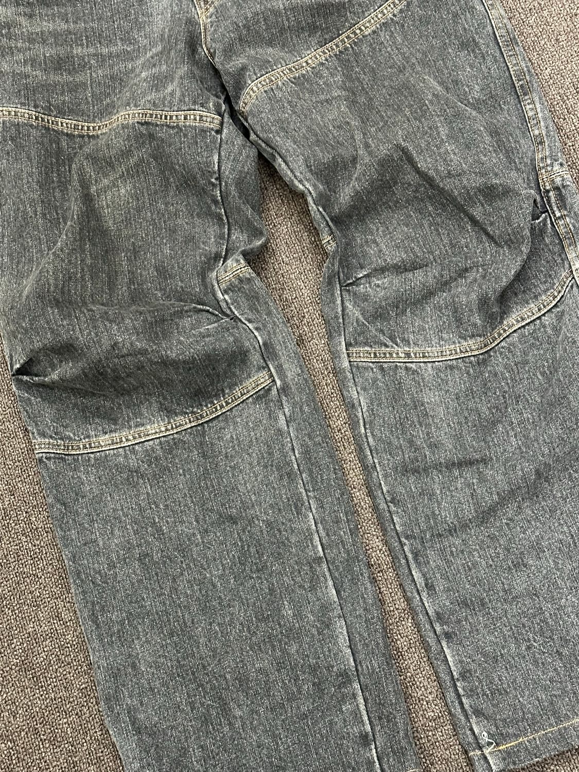 XL)Japanese vintage 흑청 와이드 데님팬츠 상품이미지2