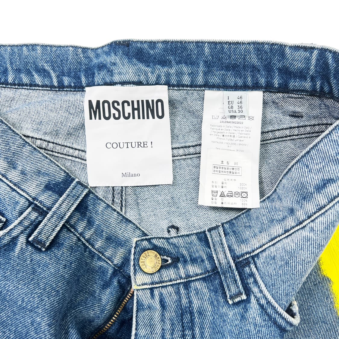  모스키노 23ss Paint denim shorts (46)  상품이미지5