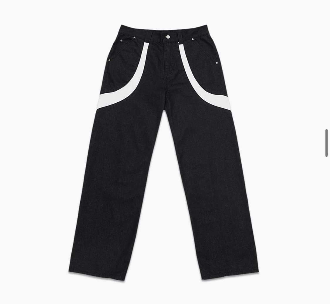 에드 와이드 데님 온 더 스트릿 블랙(화이트) L 상품이미지2