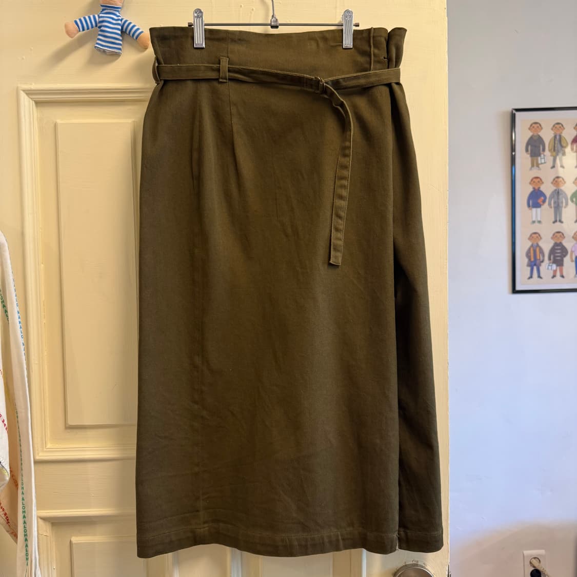 카키 하이웨스트 투웨이 스커트 상품이미지1