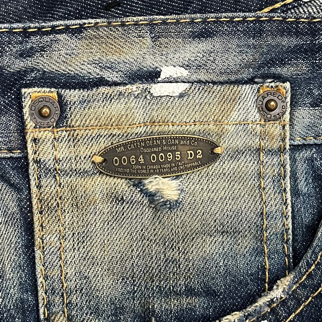[정품/46] 디스퀘어드 데님 청바지 데미지 워싱진 b17 상품이미지5