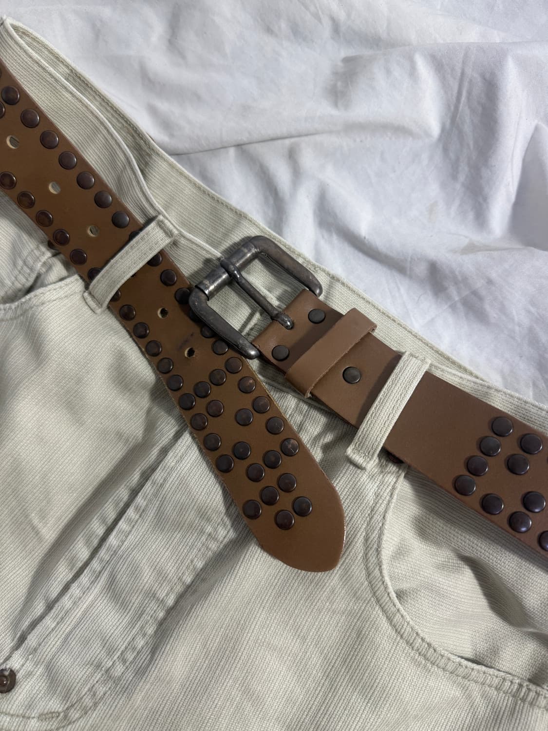 Vanzetti 볼 스터드 레더 벨트 상품이미지4