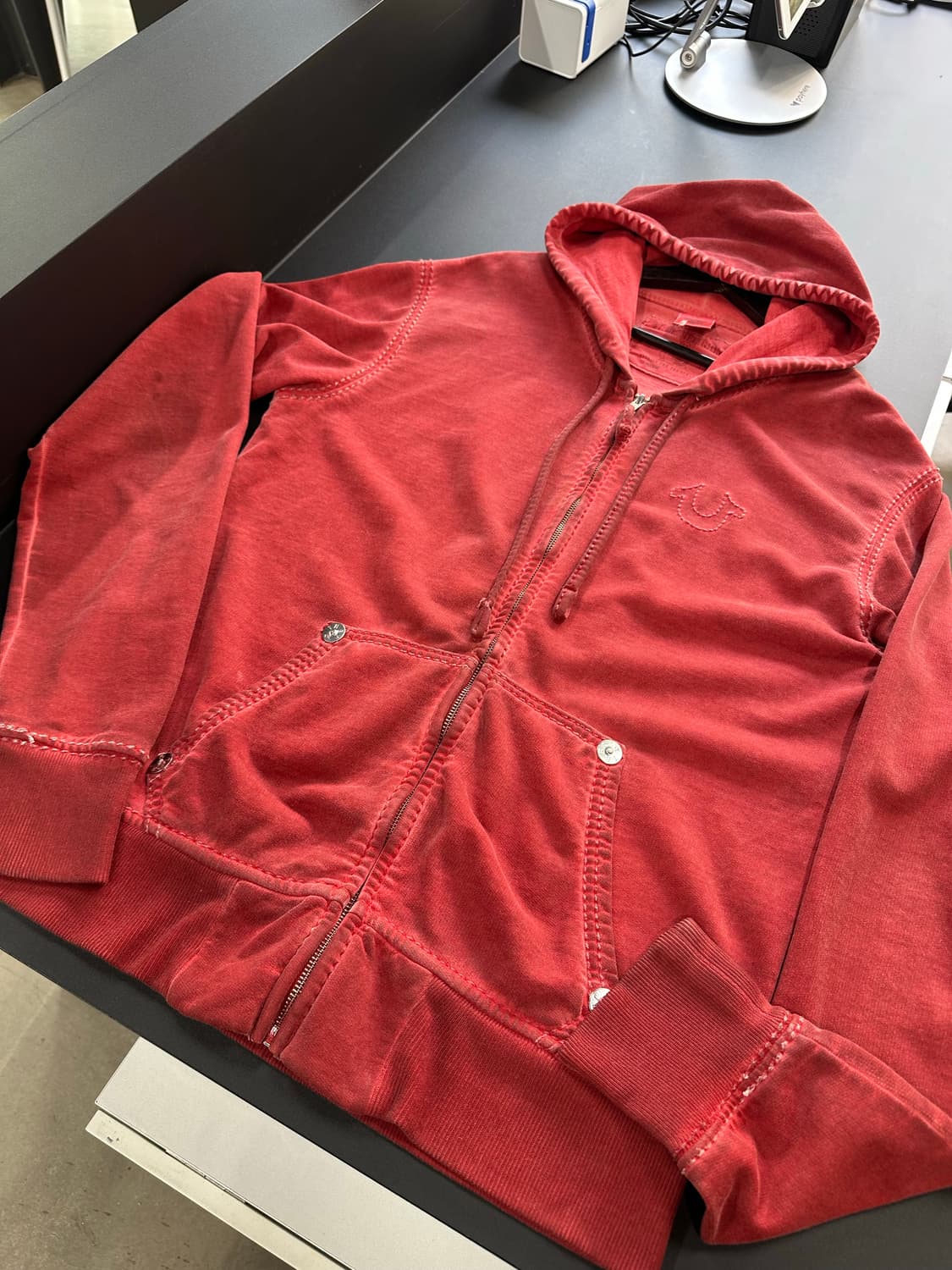 트루릴리전 더티워시드 그런지 후드집업 상품이미지5