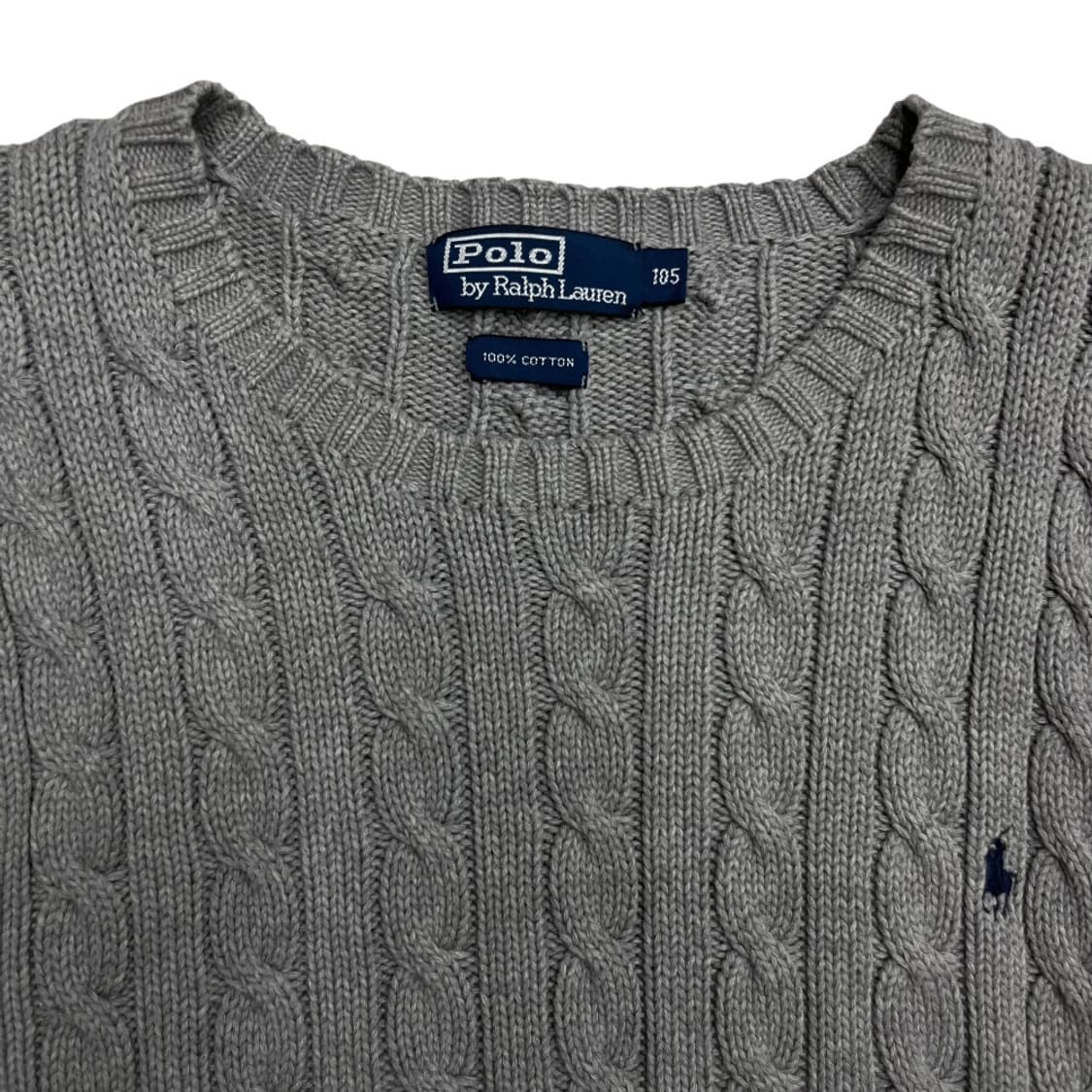 폴로 랄프로렌 네이비포니 그레이 꽈배기 니트 105 상품이미지4