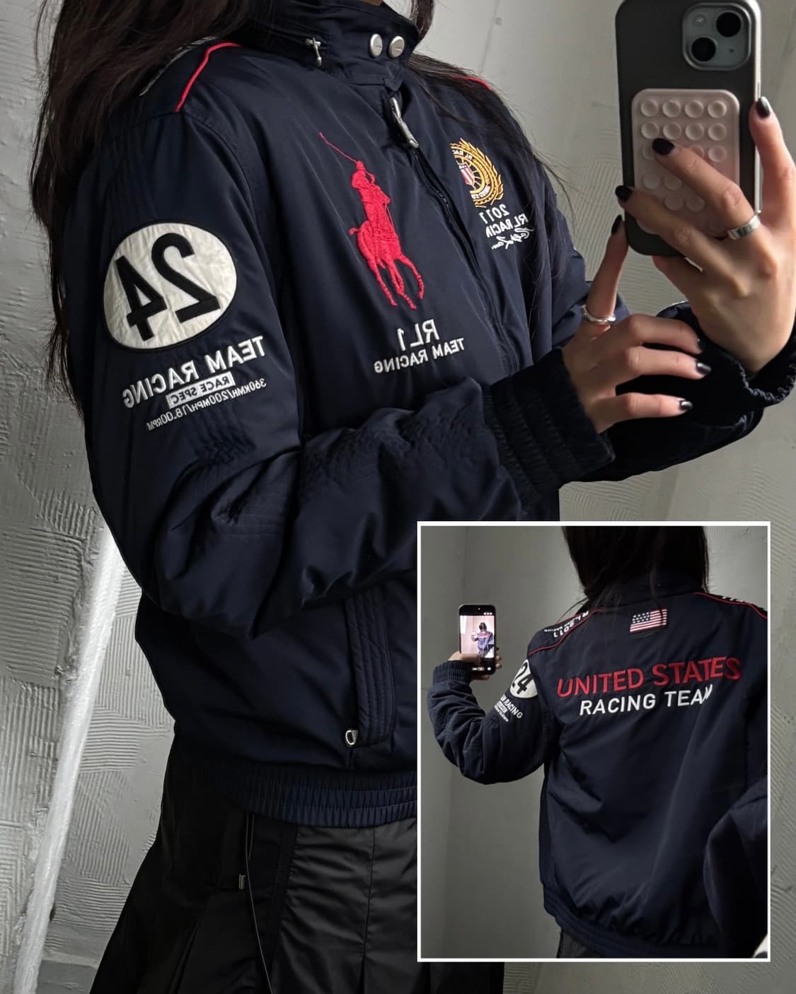 Polo 폴로 랄프로렌 빅포니 성조기 자수 레이싱 봄버자켓 상품이미지8