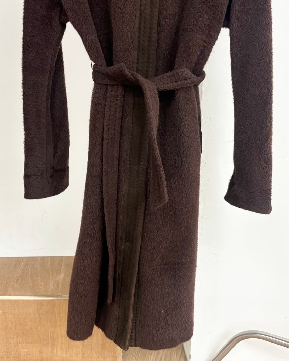 막스마라 알파카 울 벨티드 스탠드 칼라 롱 코트 상품이미지5