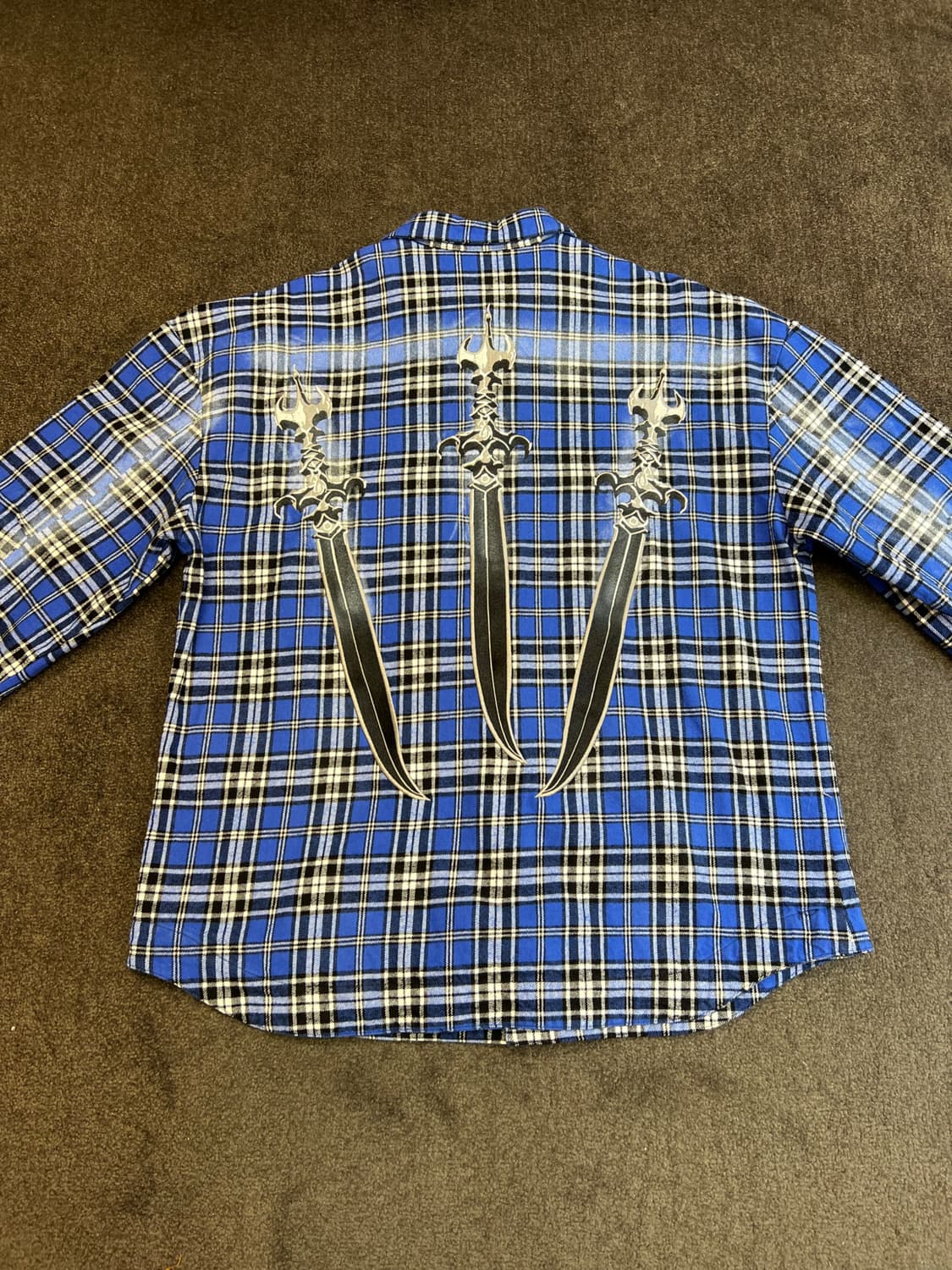 Thug Club 체크 그래픽 셔츠 상품이미지5