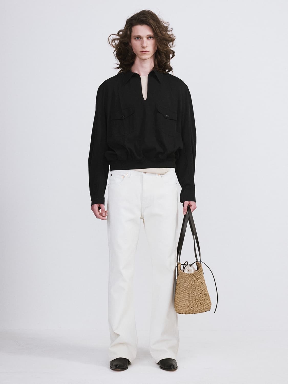 렉토 26SS 투포켓 헌팅탑 셔츠 블랙 상품이미지2