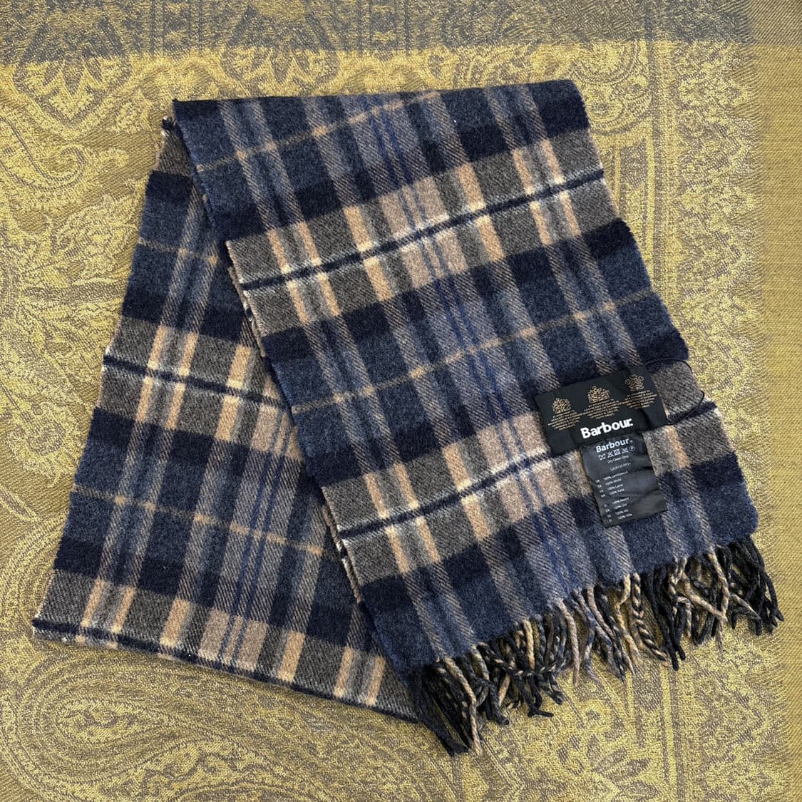 바버 헤리티지 라인 블루 타탄체크 울머플러 N268 상품이미지2