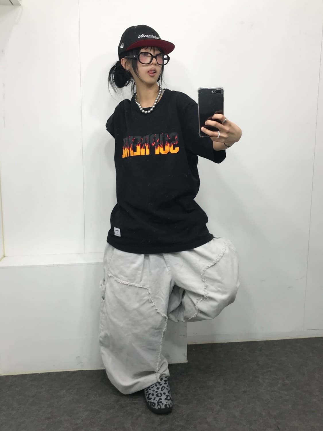 Supreme Flames S/S Top Black - 19FW  상품이미지3