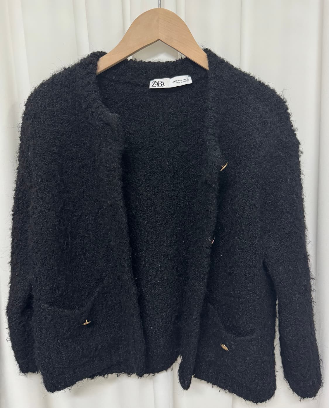 zara자라 블랙 부클레 가디건 상품이미지5