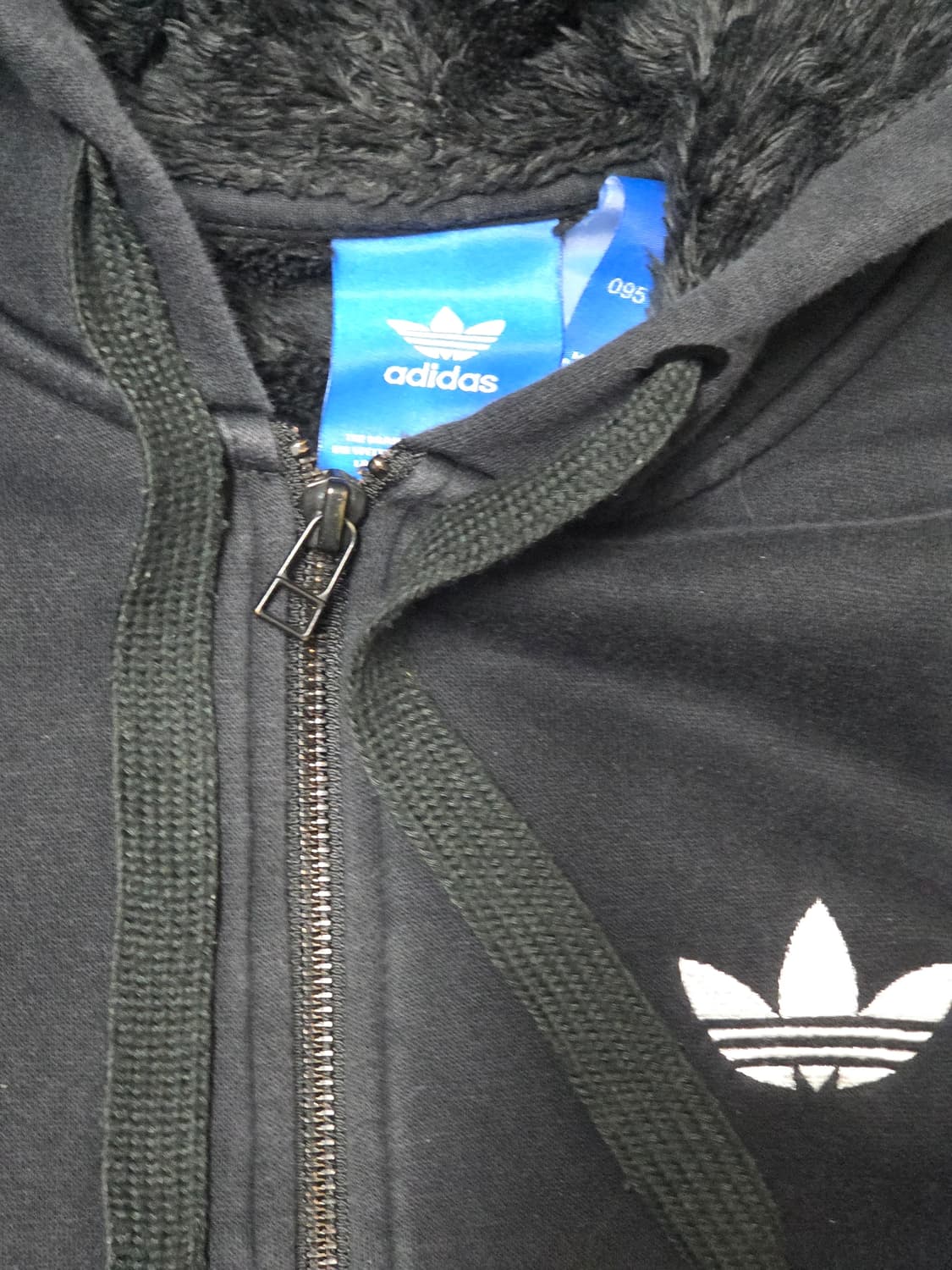 아디다스 블랙 후리스 후디 집업 95 (실측 67/45) 상품이미지3