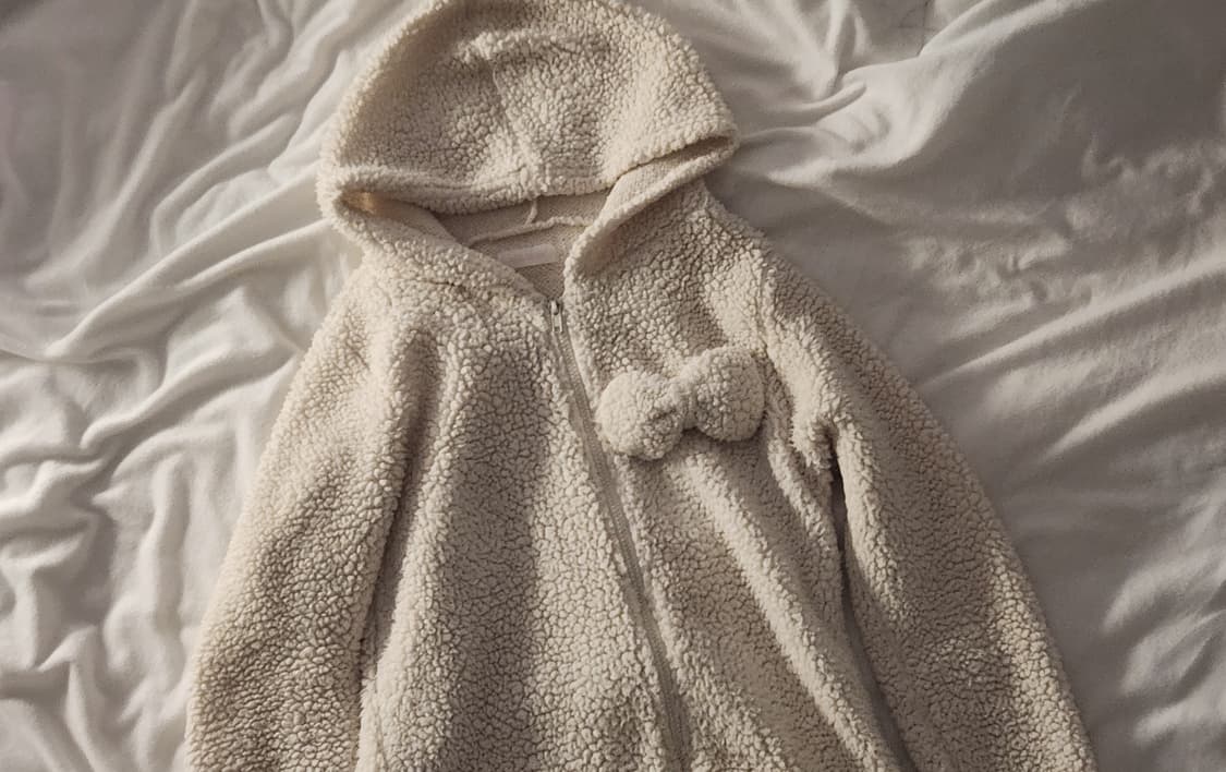 리즈리사 아이보리 리본 후드집업 히메갸루라떼갸루젤라또피케디어리너닿폼폼 상품이미지2