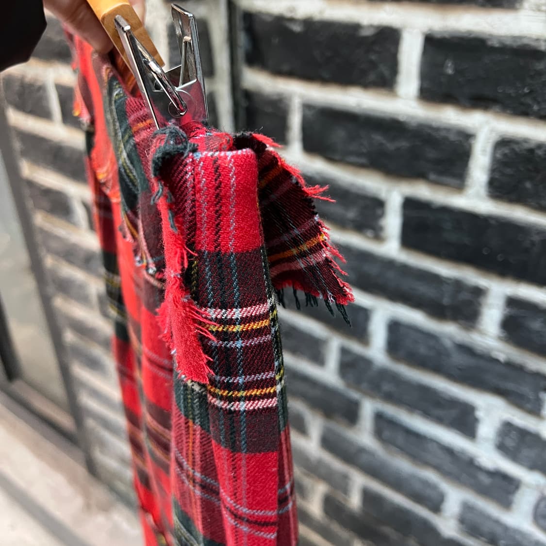 Sunao kuwahara 플리츠 체크 랩 스커트 상품이미지5