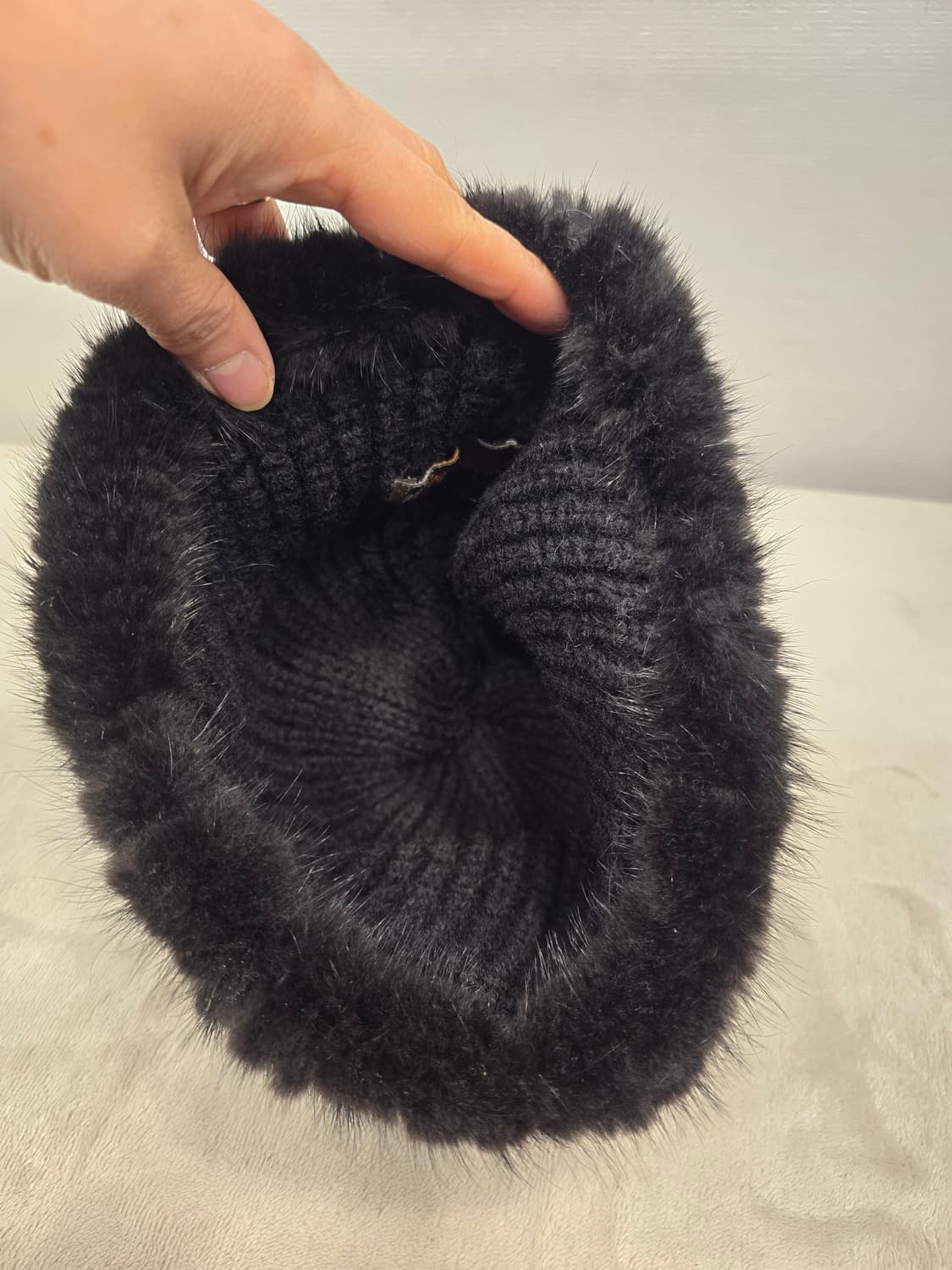 비꼴리에 검정 밍크 털모자 비니 프리사이즈 상품이미지4