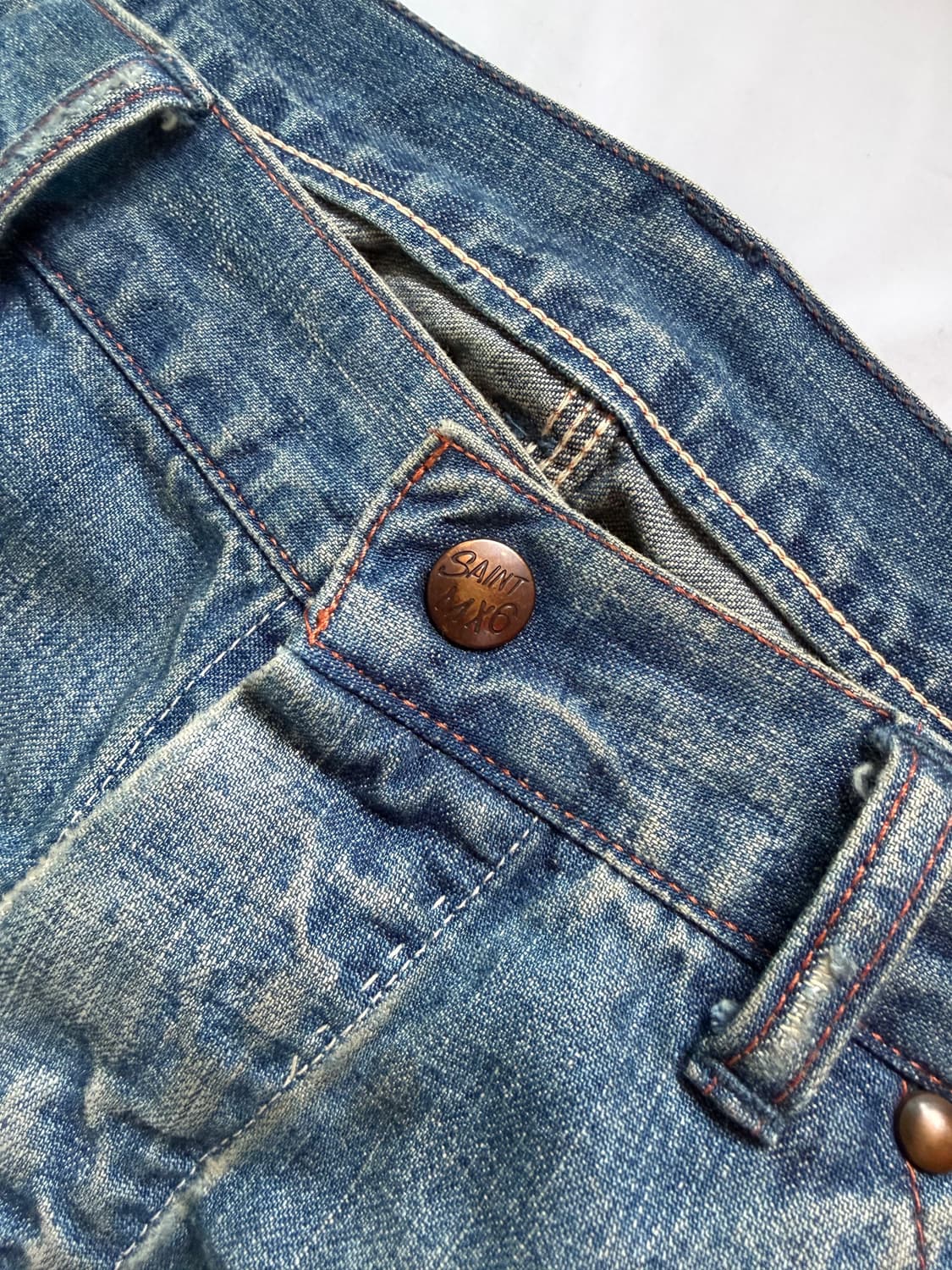 [M] 세인트미카엘 더블니 페인터 데님 팬츠 상품이미지3
