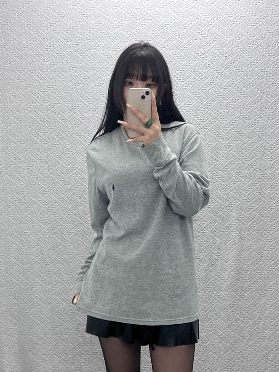 폴로 랄프로렌 빈티지 모던 캐주얼 와플 롱슬리브 L C09832 상품이미지1