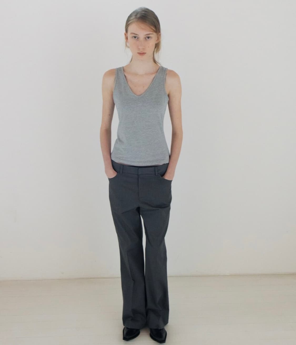 리포스/Cotton Sleeveless T-Shirt (M Grey) 상품이미지2