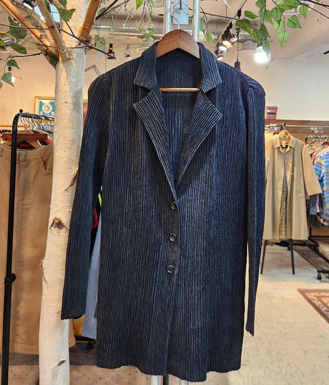 SPECCHIO pleats 스피치오 플리츠 블랙 카라 자켓 상품이미지3