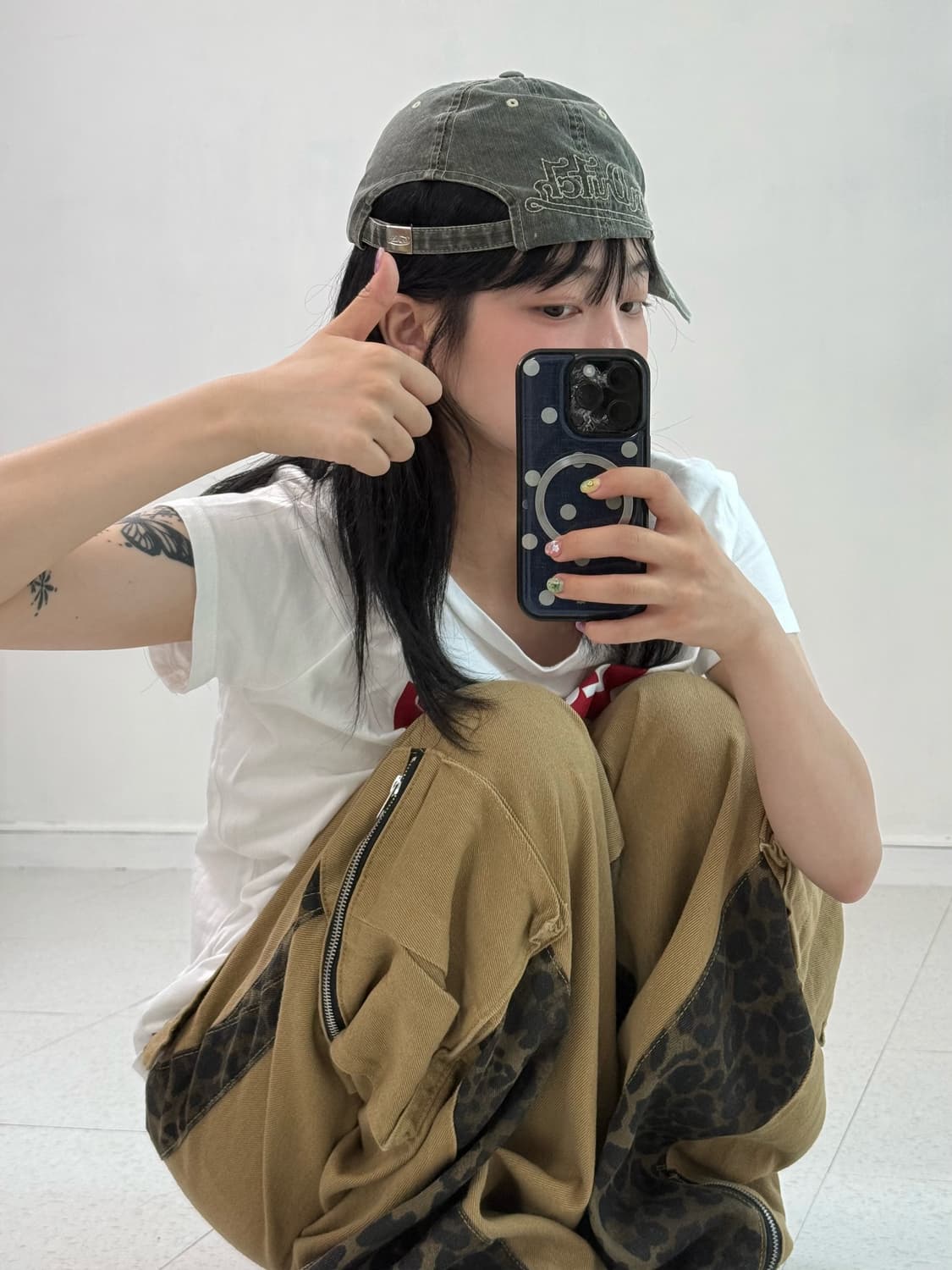본더치 카키 데미지 큐빅 캡 상품이미지4
