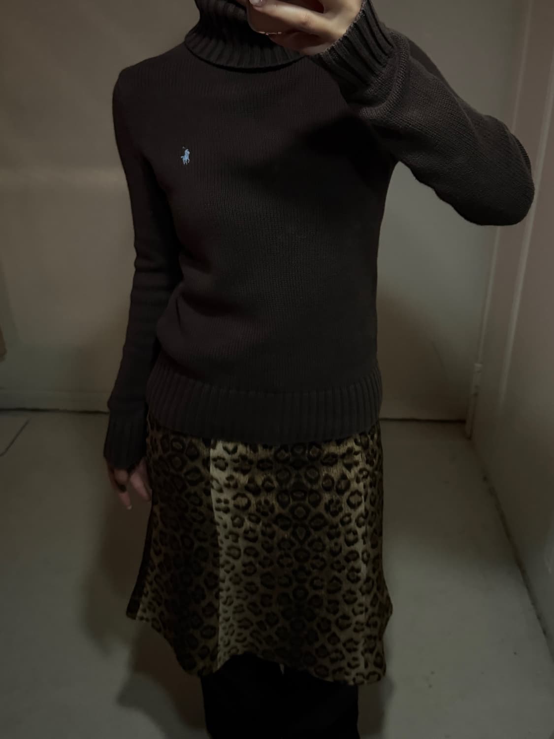 폴로 랄프로렌 브라운 케이블 니트 터틀넥 상품이미지1