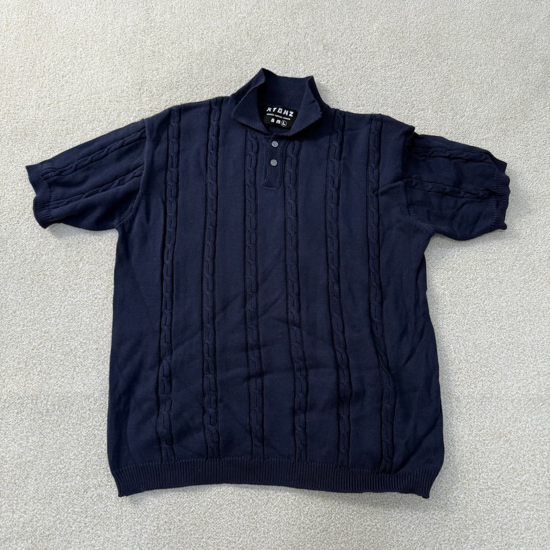 [L] 엑스톤즈 꽈배기 반팔 니트 0108T1 상품이미지1