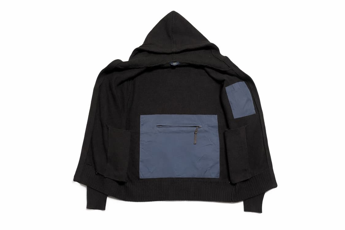 JPN 00s 일본 빈티지 퍼스널마크 울100 브라운 니트 후드집업 M 상품이미지5