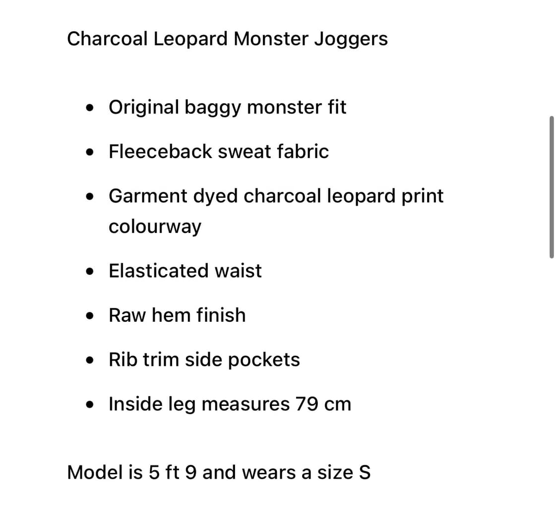 제이디드런던 Leopard Monster Joggers 레오파드스웻팬츠 상품이미지5