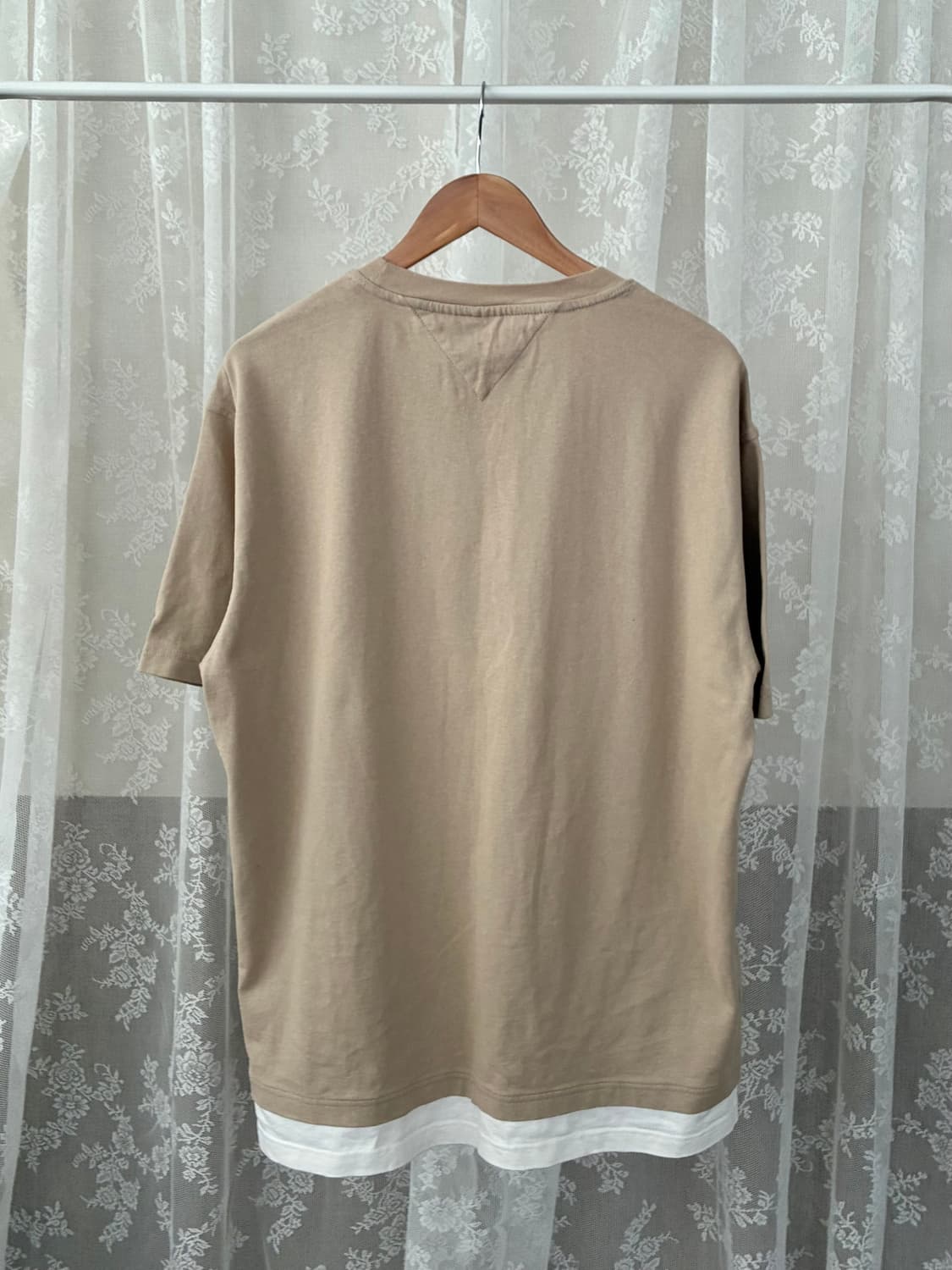 XXL) 타미진스 레이어드 반팔 티셔츠 베이지 상품이미지2