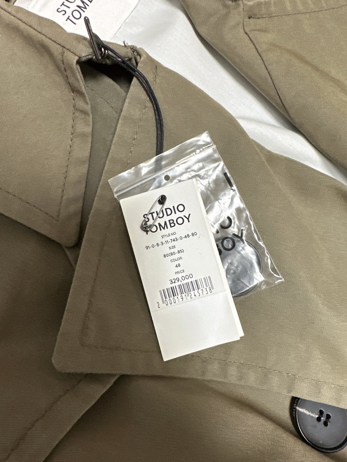 톰보이 카키 오버핏 트렌치코트+구찌더스트백(택있음) 상품이미지4