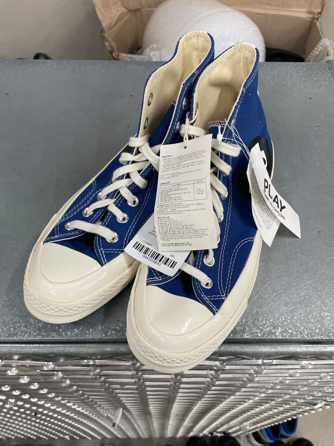 컨버스x꼼데 블루 하이 260mm (박스x)(gr-4615) 상품이미지2