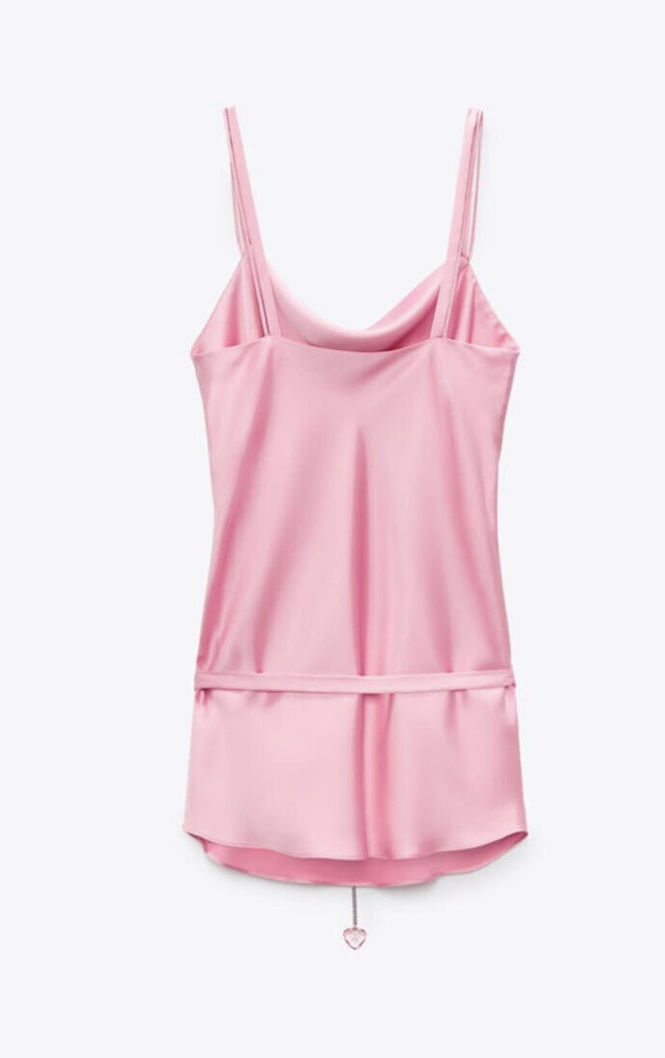 자라 핑크 새틴 하트참 드레스 xs 상품이미지4