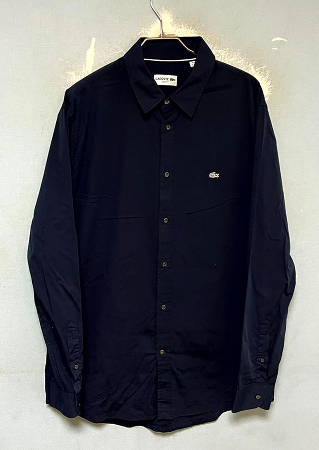 라코스테 남자 솔리드셔츠 캐주얼 긴팔 춘하 스판 네이비 L 100 상품이미지1