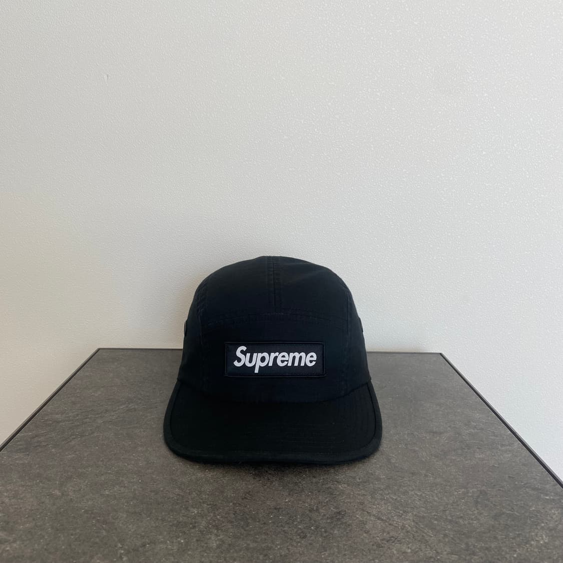 슈프림 밀리터리 워시드 블랙 박스로고 캠프캡 모자 상품이미지1