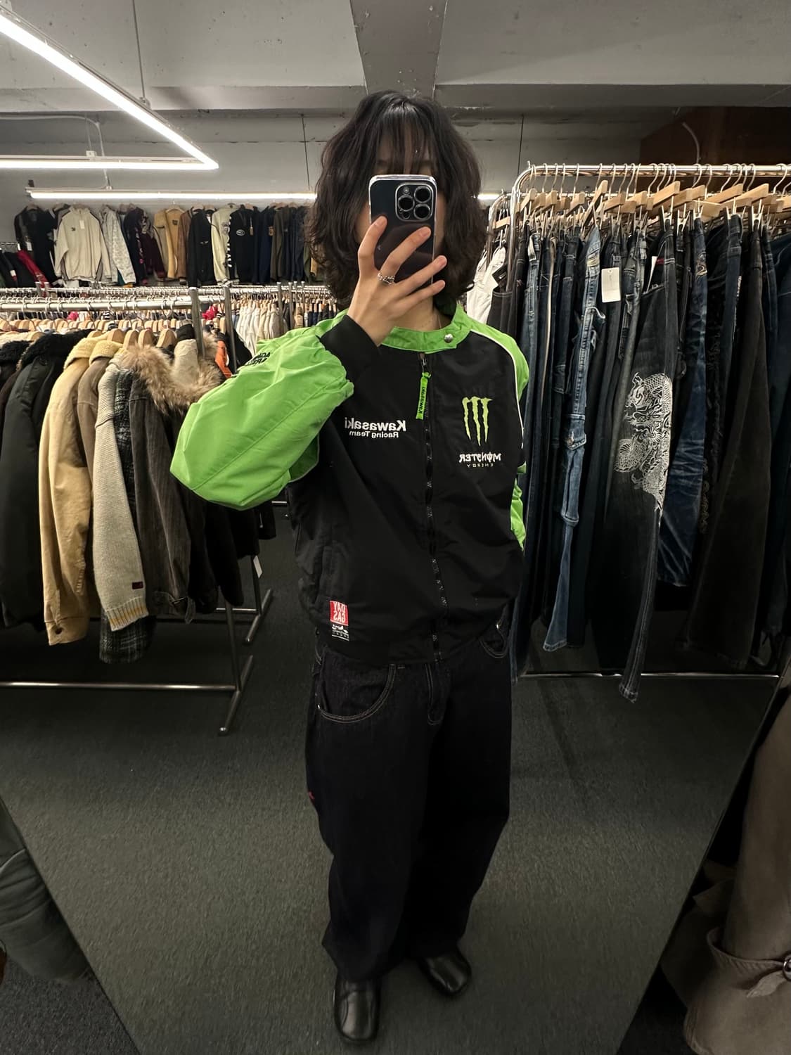 M)가와사키 빈티지 스포츠 바이커 봄버자켓 상품이미지1