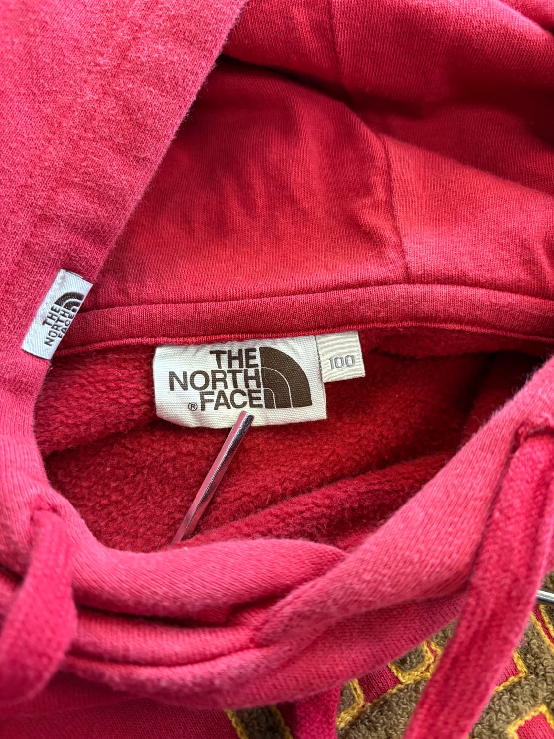 노스페이스 레드 부클 자수 빈티지 후디 상품이미지3