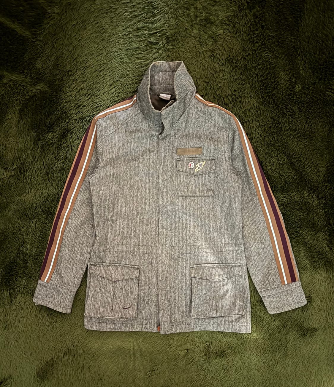 [L] 00s 나이키 투웨이 포켓 디테일 필드 헌팅 자켓 그레이 상품이미지1
