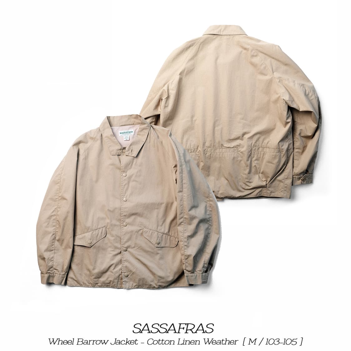 SASSAFRAS 사사프라스 코튼 린넨 블루종 자켓 M(103-105) 상품이미지1