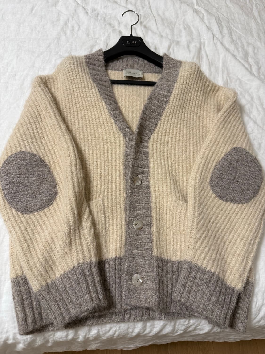 우마뭉 Mohair color blocked cardigan 상품이미지4