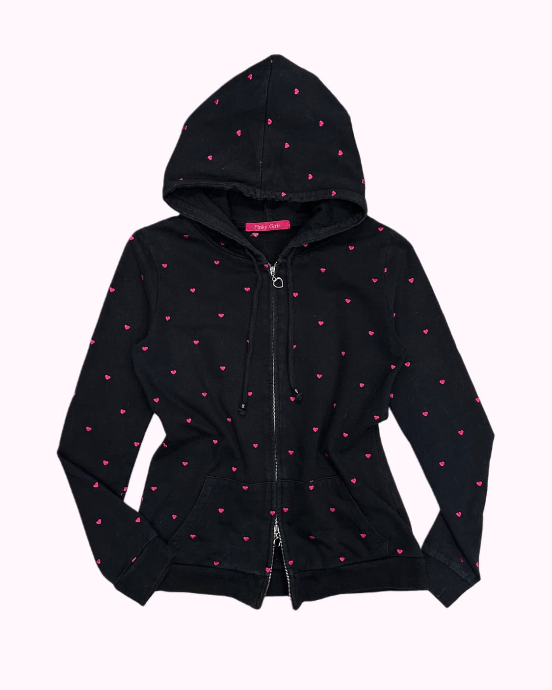 PINKY GIRLS heart pattern hood zip-up 상품이미지1