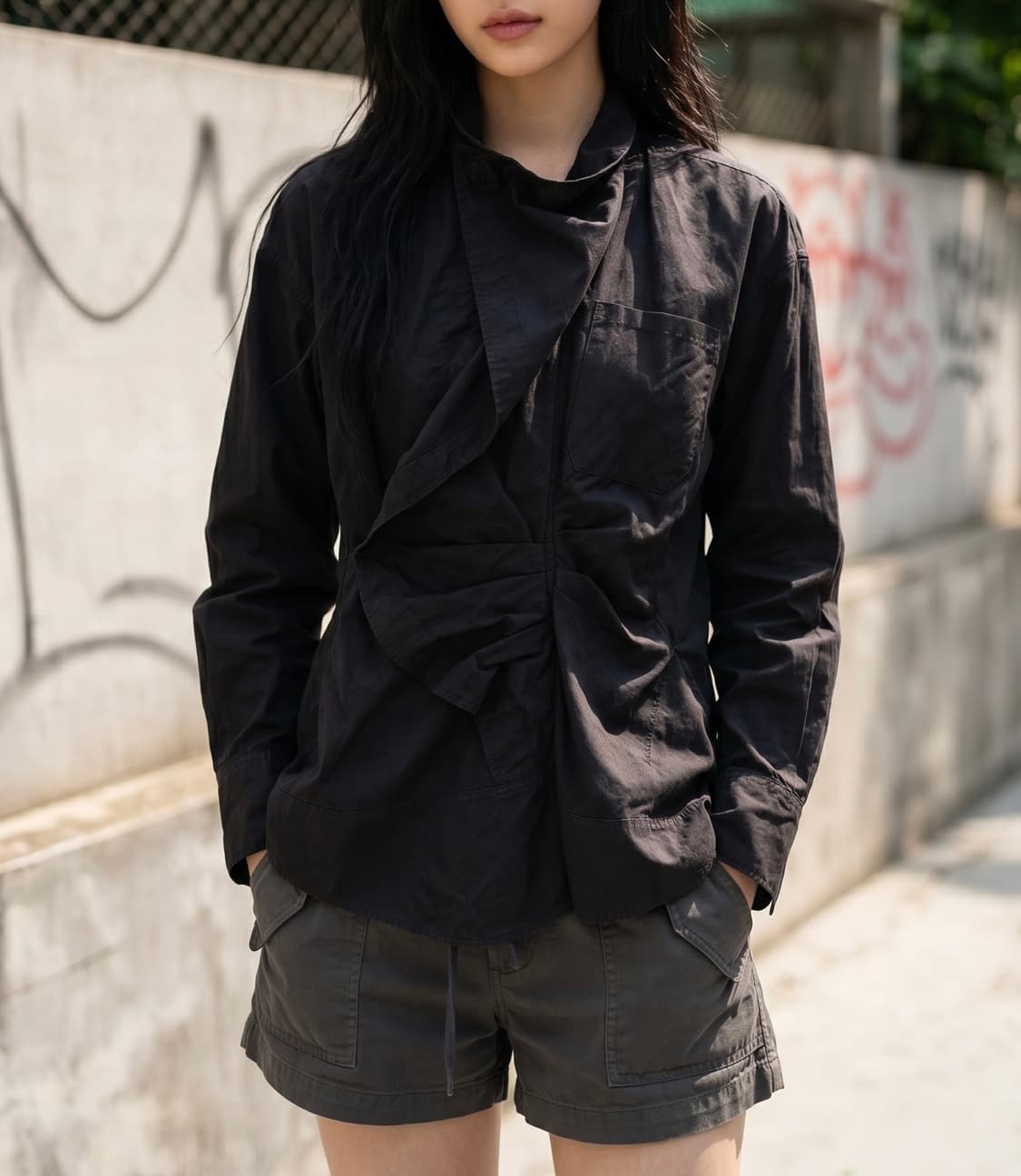 36/ 이자벨마랑 비대칭 드레이프 셔츠 상품이미지2