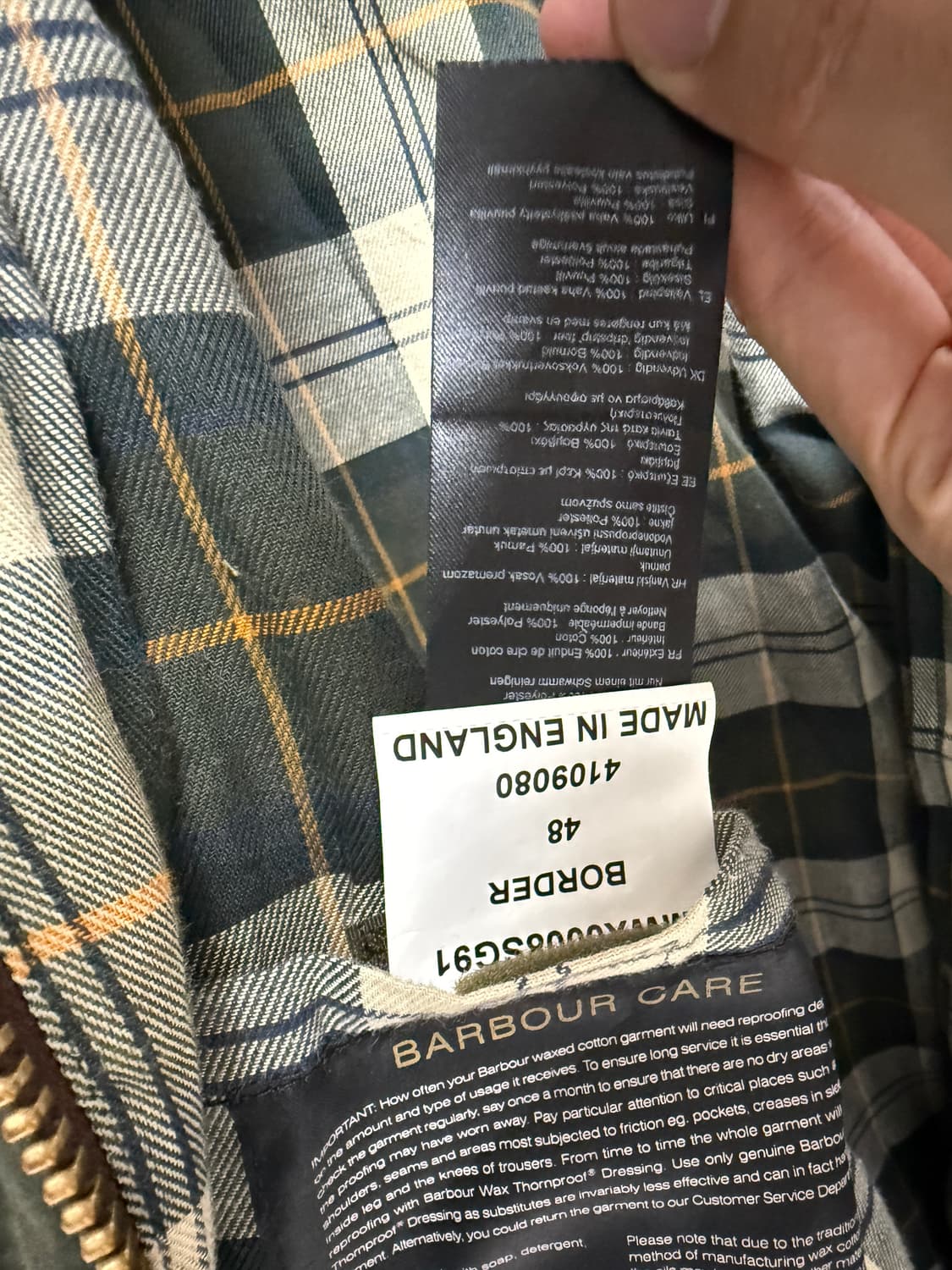 바버 보더 자켓 세이즈 48 사이즈 상품이미지3